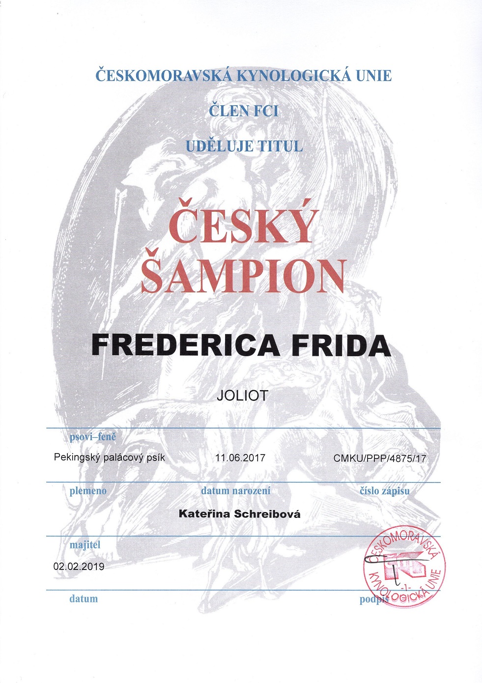 Champion CZ - Frederica Frida Joliot