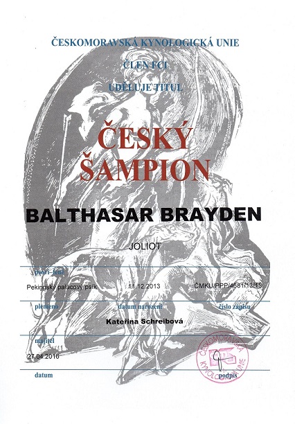 Balthasar - Český šampion