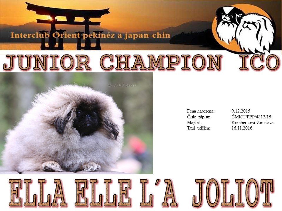 Junior Champion ICO - Ella Elle l´A Joliot